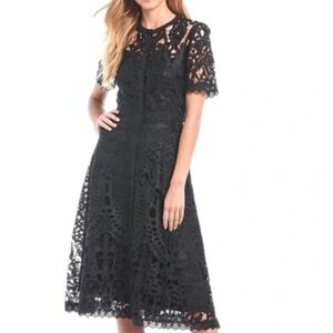 ANTONIO MELANI Black Midi Lace Skirt